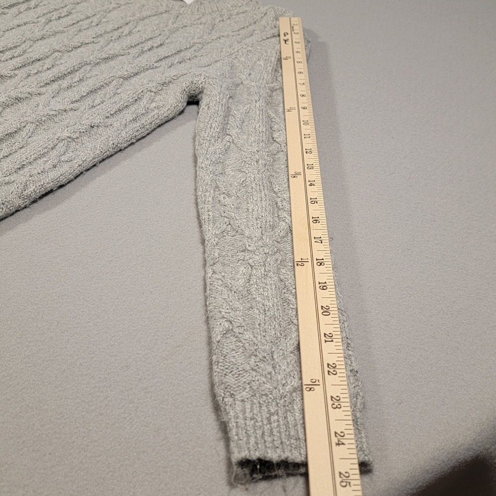 Anthropologie John + Jenn Cable Knit Sweater Women's Size Small Petite Gray - Picture 10 of 10